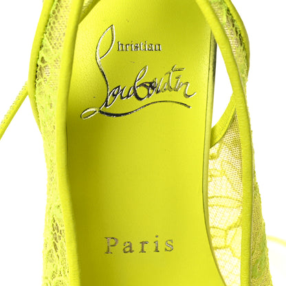 Christian Louboutin Kate Lace 85 Pumps 37 Neon Yellow 7 of 9