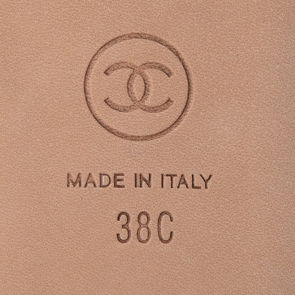 Chanel Suede Patent Calfskin Camellia Thong Sandals 38 Dark Brown 6 of 10