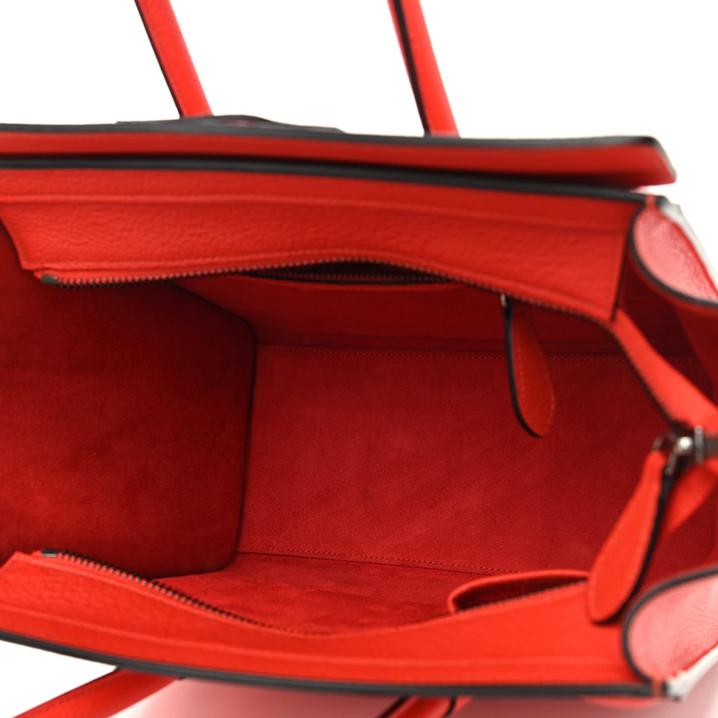 Drummed Calfskin Micro Luggage Vermillion