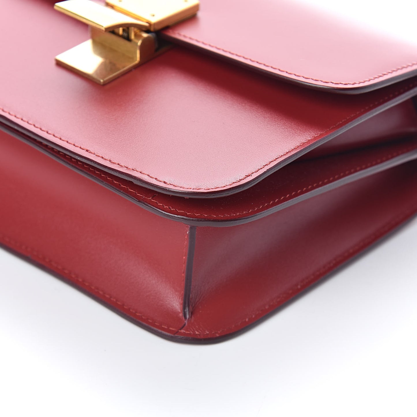 Box Calfskin Teen Classic Box Flap Bag Red