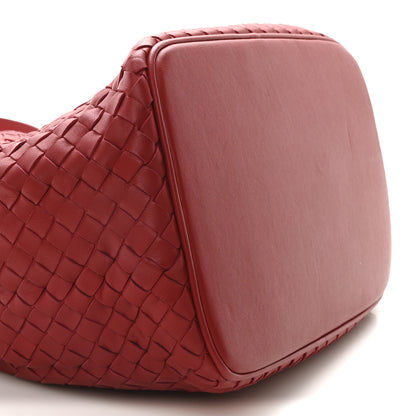 Bottega Veneta Nappa Intrecciato Drawstring Bucket Bag Red 8 of 9