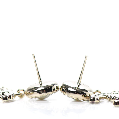 Chanel Crystal Pearl Bow-tiful CC Drop Earrings Gold 3 of 4