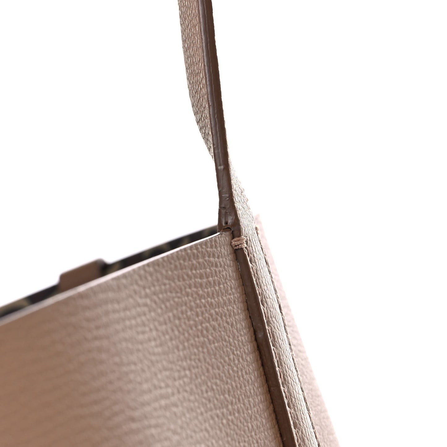 Calfskin TB Motif Embossed Medium Tote Camel