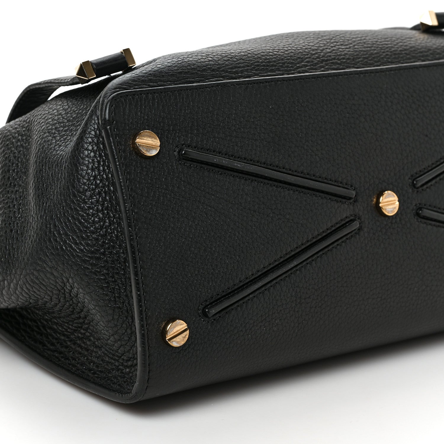 Valentino Garavani Pebbled Calfskin Large JoyLock Satchel Black 7 of 8
