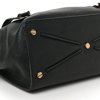 Valentino Garavani Pebbled Calfskin Large JoyLock Satchel Black 7 of 8