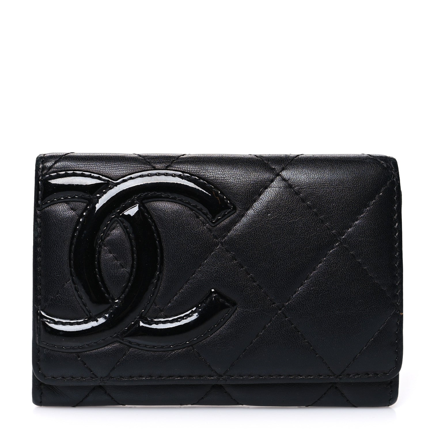 Chanel Calfskin Quilted Cambon Business Card Holder Black 1 of 9