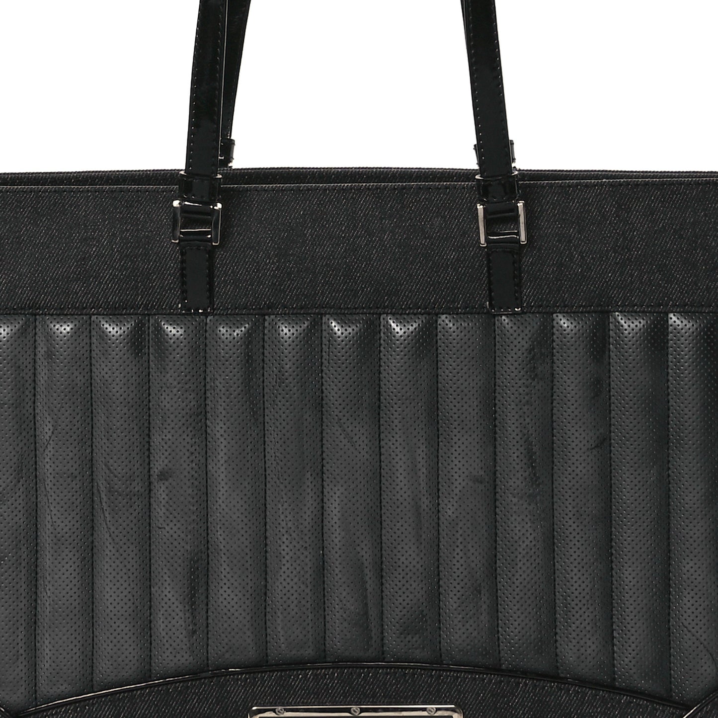 Calfskin Patent Trailer Trash Cadillac Tote Black