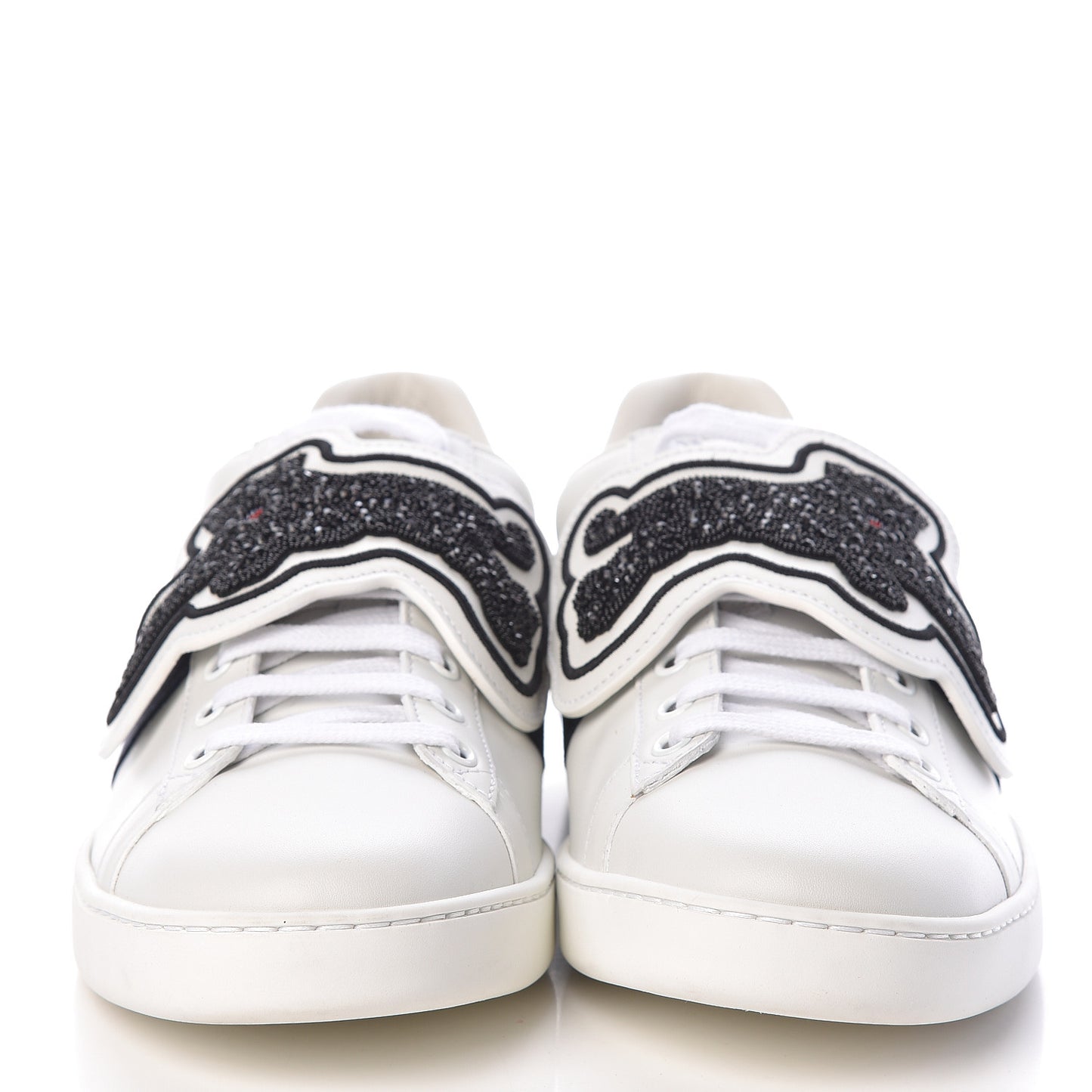 Calfskin Ayers Crystal Panther Embroidered Womens Ace Sneakers 41