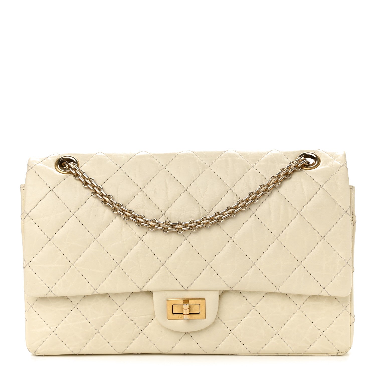 Chanel Aged Calfskin Quilted 2.55 Reissue 226 Flap Ivory 1 of 10