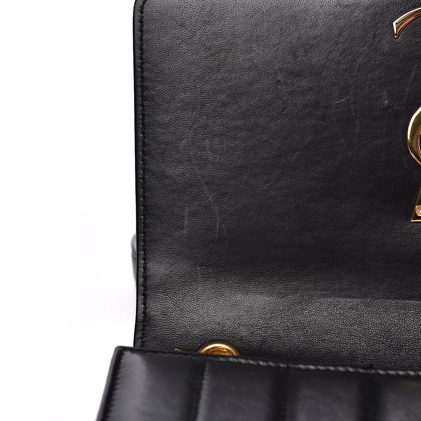 Lambskin Matelasse Monogram Vicky Chain Wallet Black
