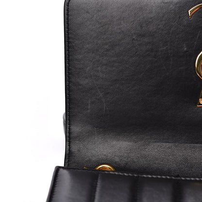 Saint Laurent Lambskin Matelasse Monogram Vicky Chain Wallet Black 12 of 13