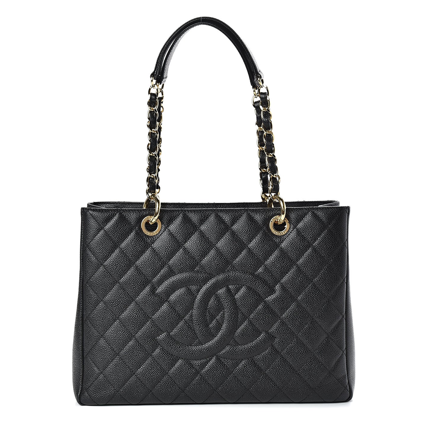 Caviar Quilted Grand Shopping Tote GST Black