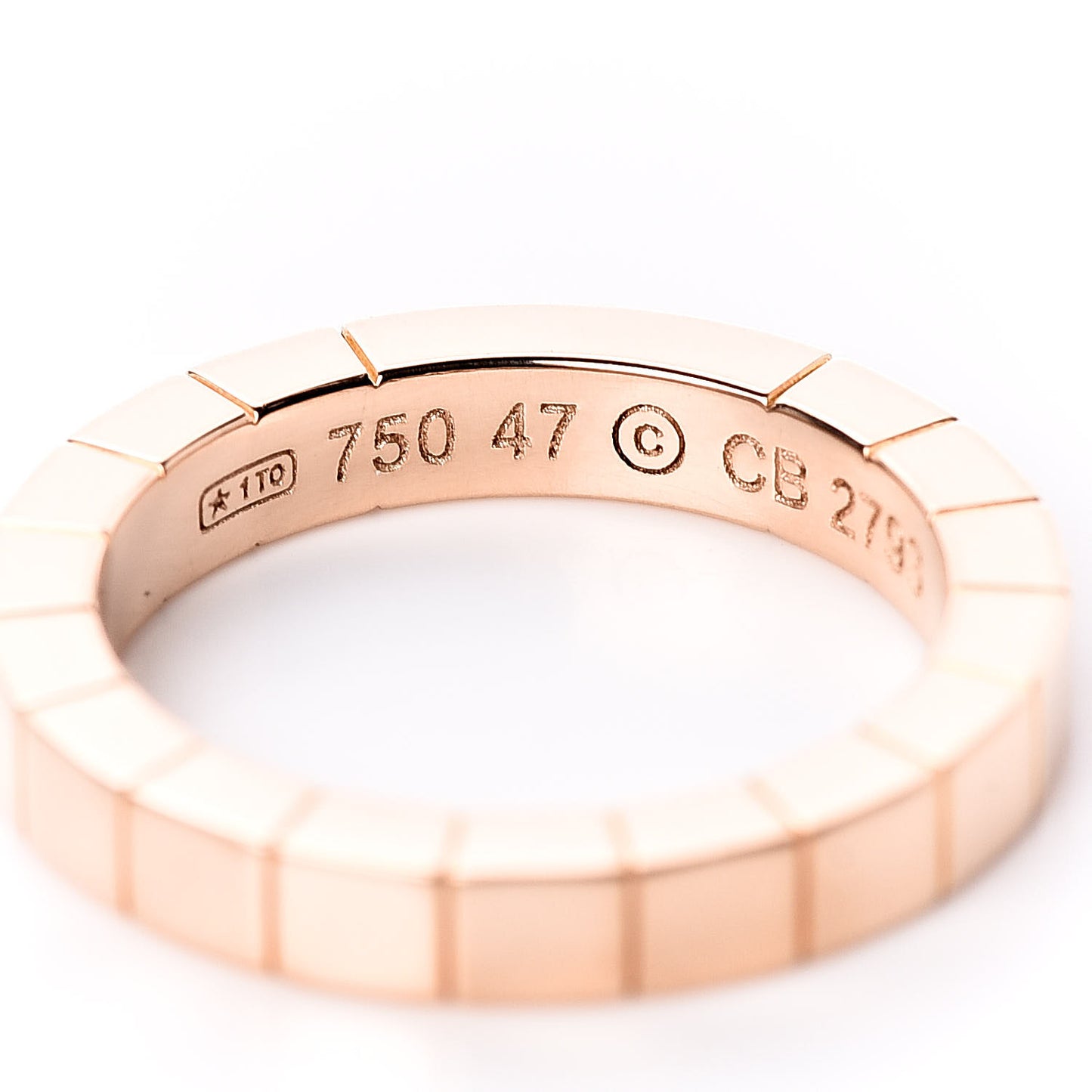 18K Pink Gold 3mm Lanieres Ring 47 4
