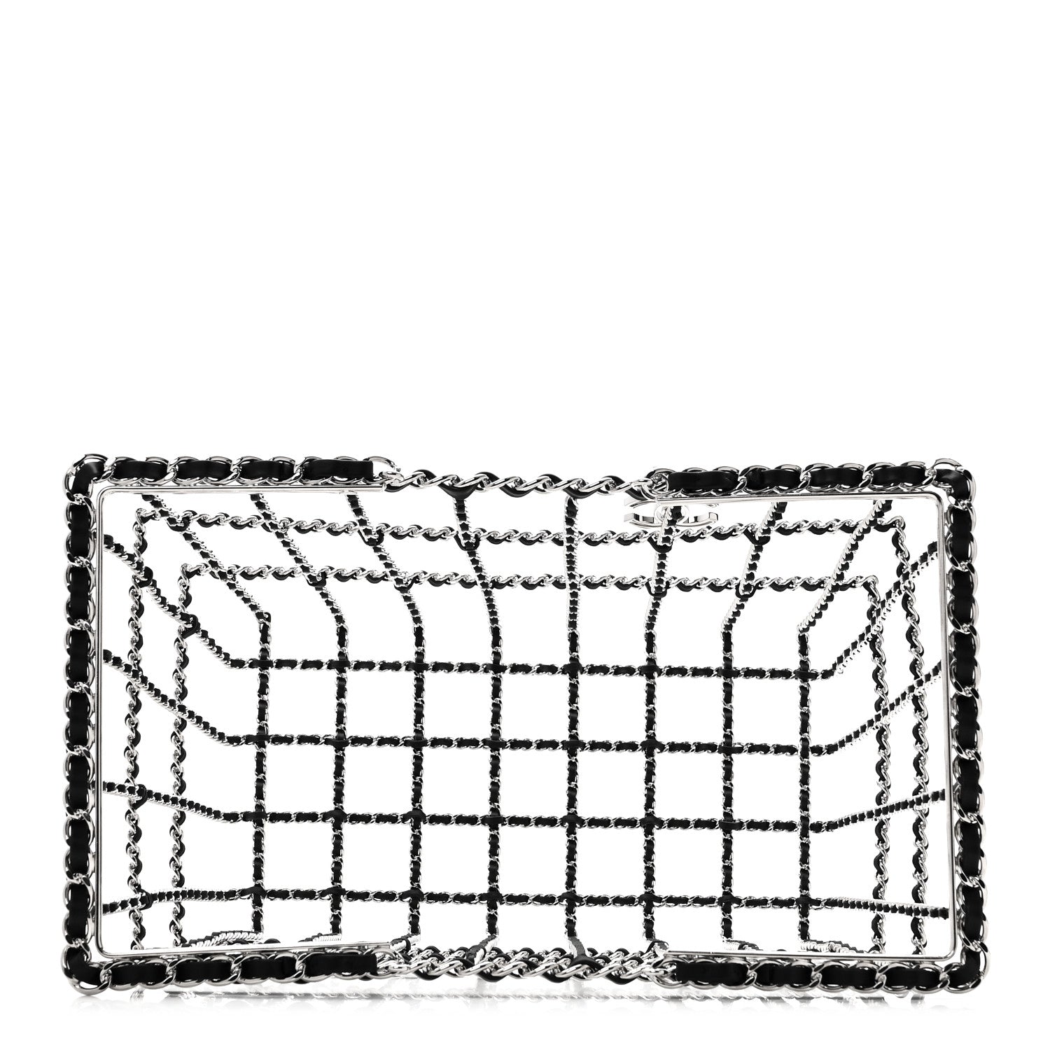 Chanel Brass Calfskin Medium Grocery By Chanel Shopping Basket Silver 5 of 8