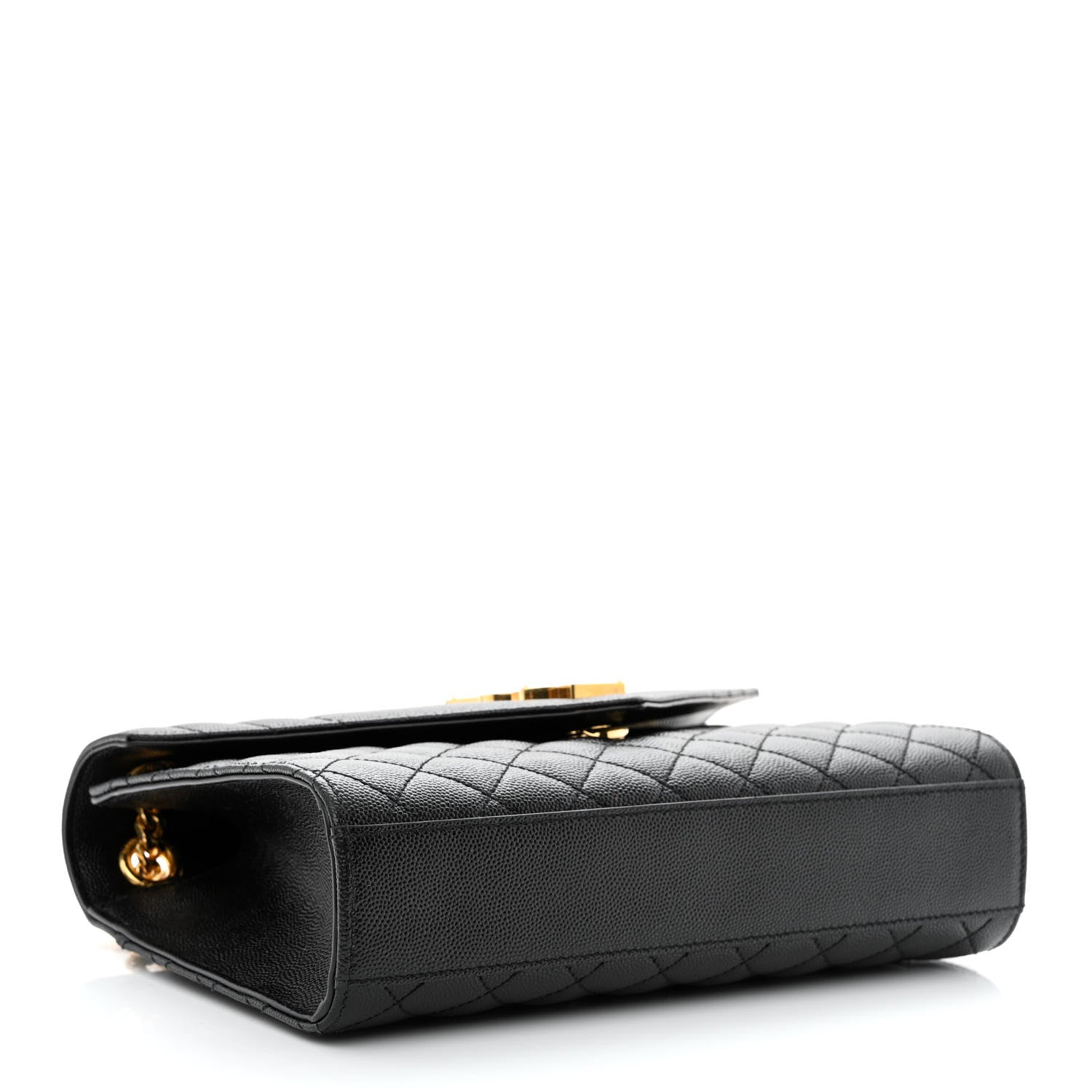 Saint Laurent Grain De Poudre Textured Mixed Matelasse Triquilt Medium Monogram Satchel Black 4 of 11