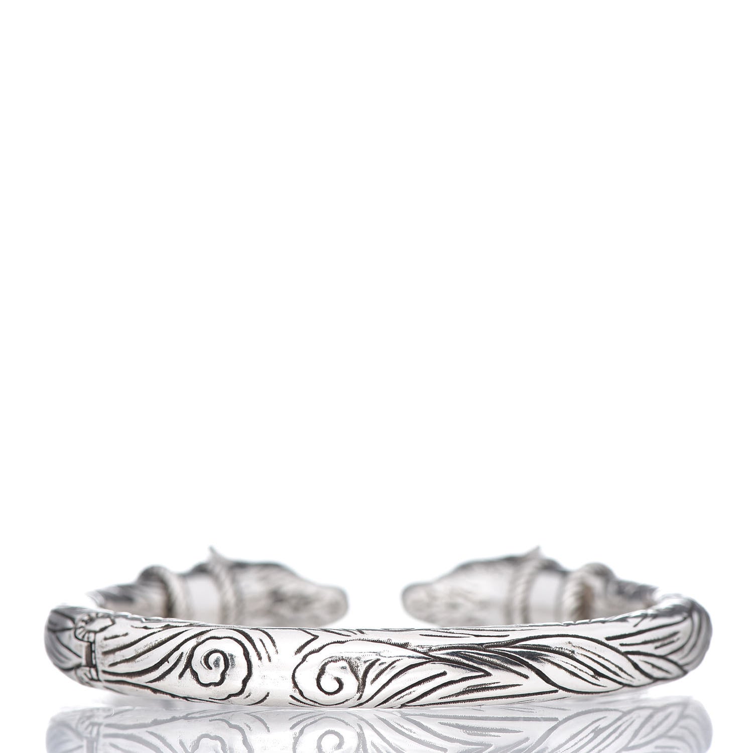 Gucci Sterling Silver Anger Forest Wolf Cuff Bracelet 4 of 6