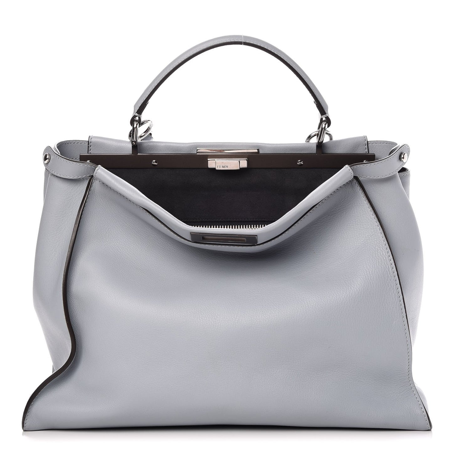 Vitello Dolce Large Peekaboo Iconic Satchel Polvere Graphite