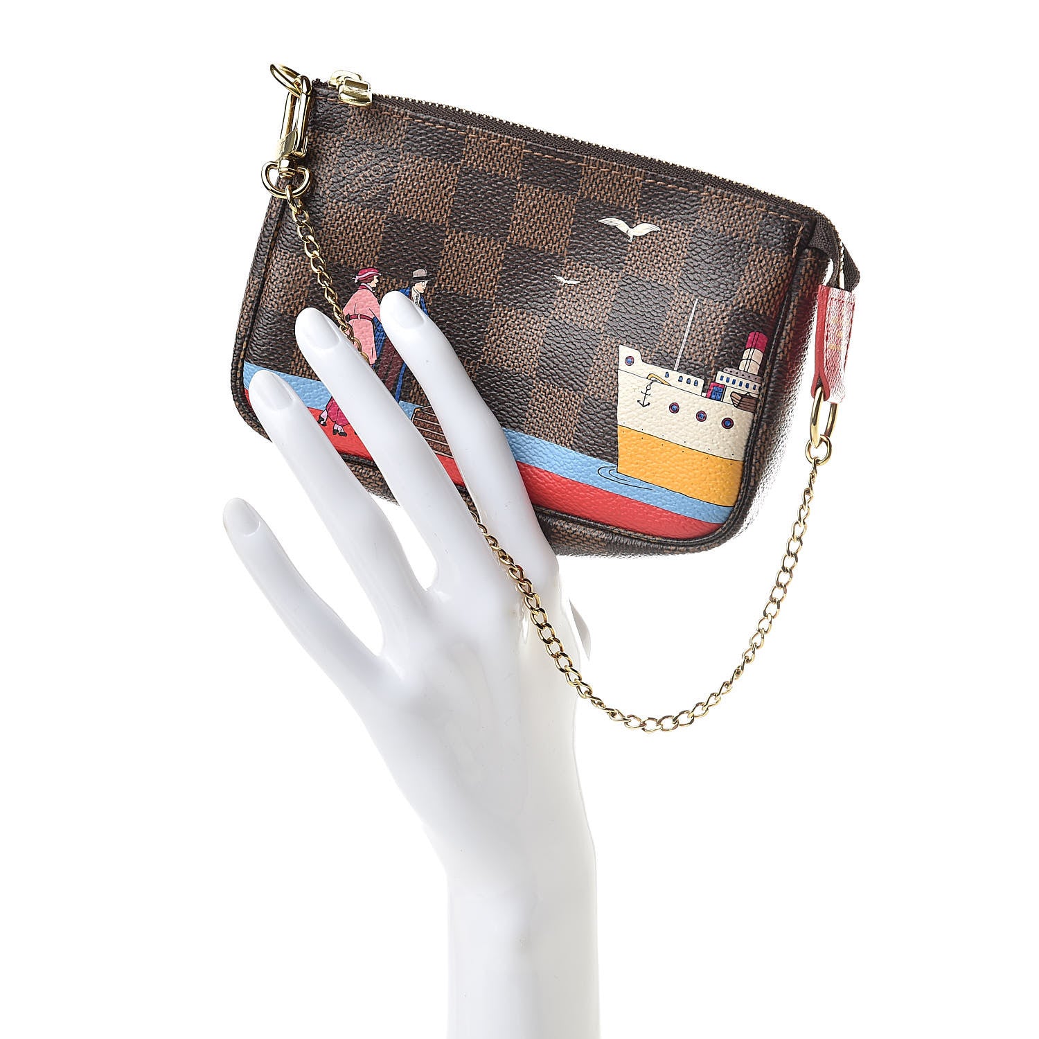 Louis Vuitton Damier Ebene 2016 Christmas Animation Mini Pochette Accessories 2 of 8