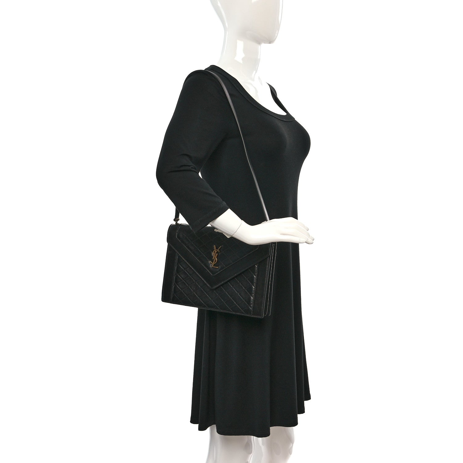 Saint Laurent Lambskin Quilted Mini Gaby Satchel Black 2 of 8