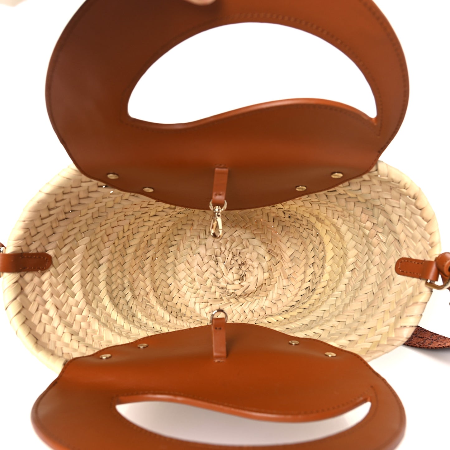 Raffia Calfskin Biloumoon Tote Natural Cuoio