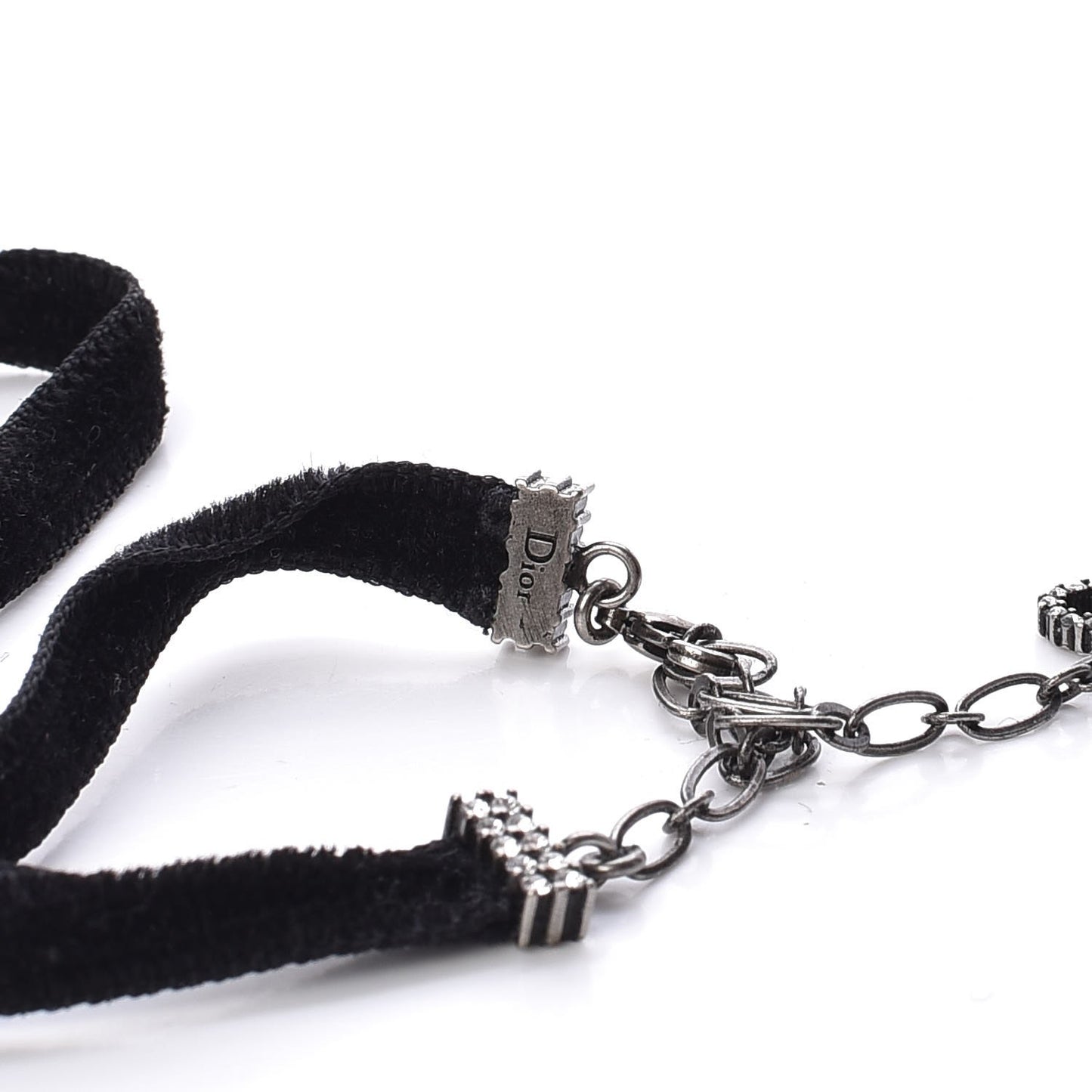 Velvet Crystal J’Adior Choker Necklace Black