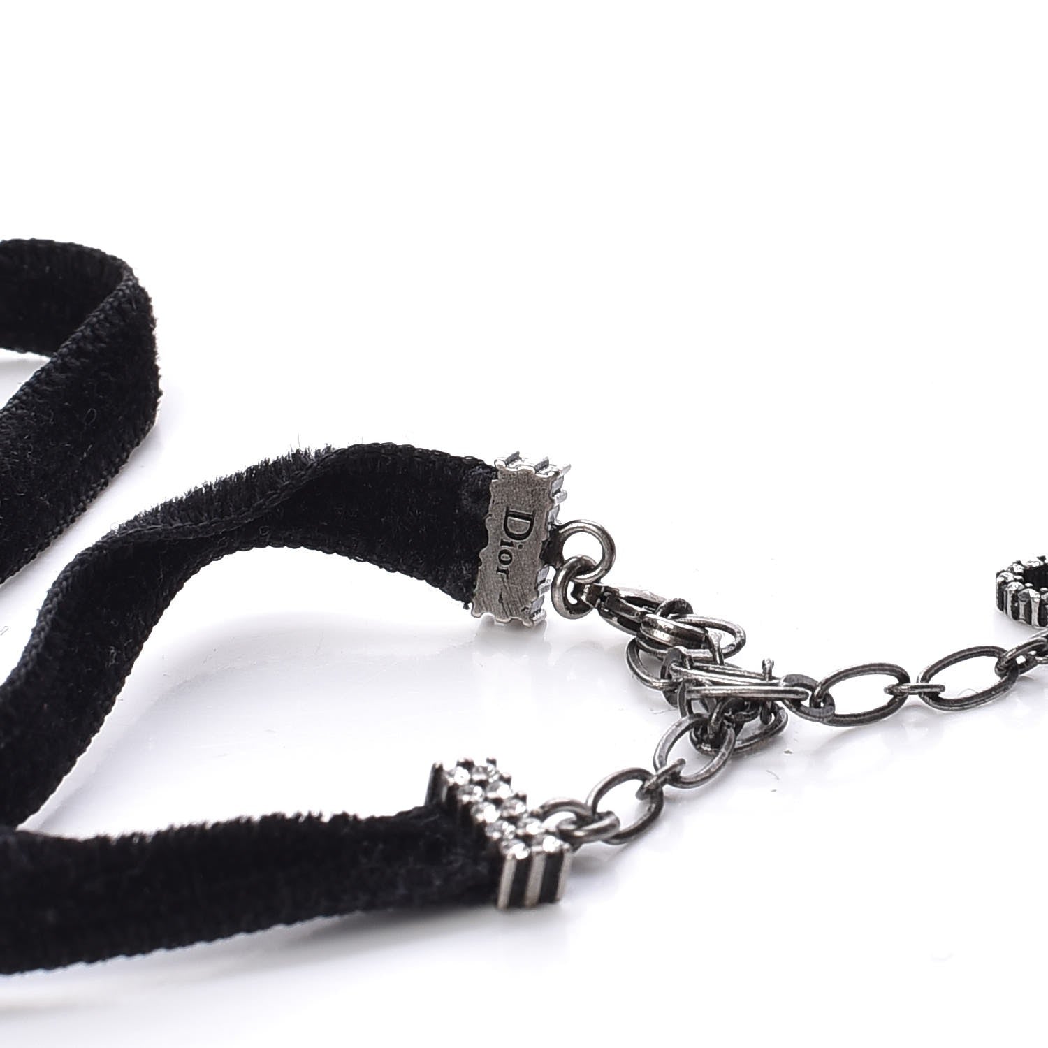 Christian Dior Velvet Crystal J’Adior Choker Necklace Black 5 of 6