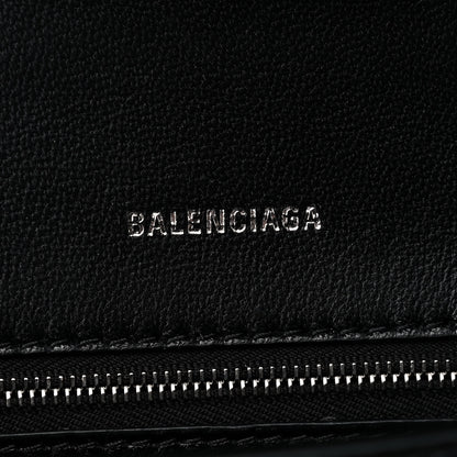 Balenciaga Shiny Box Calfskin Graffiti Logo Small Hourglass Top Handle Bag Black Pink 8 of 17