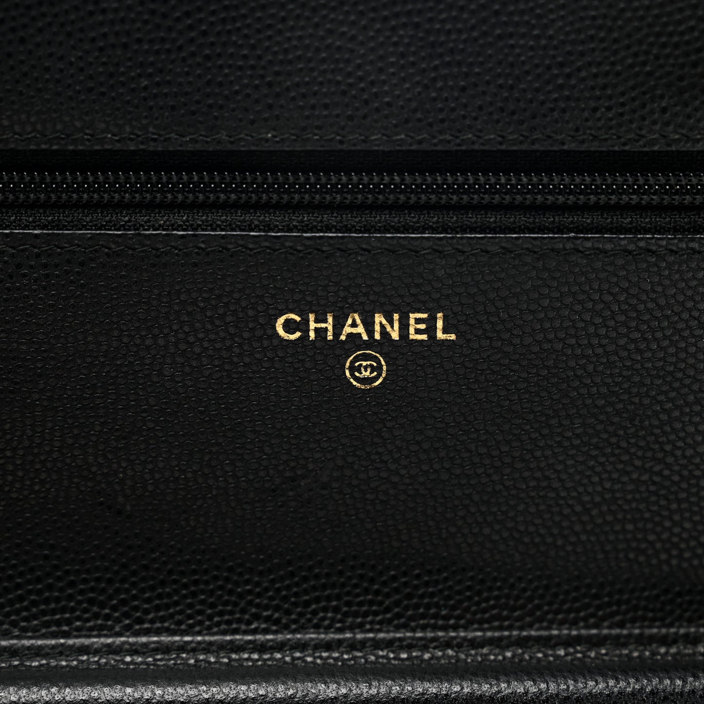 Caviar Quilted Golden Class Wallet On Chain WOC Black