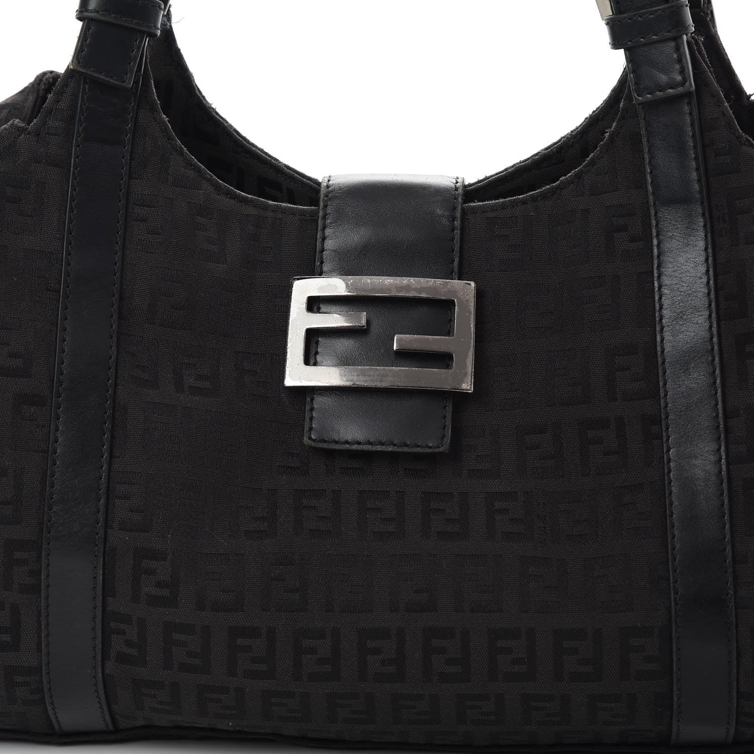 Fendi Zucchino Shoulder Bag Black 8 of 17