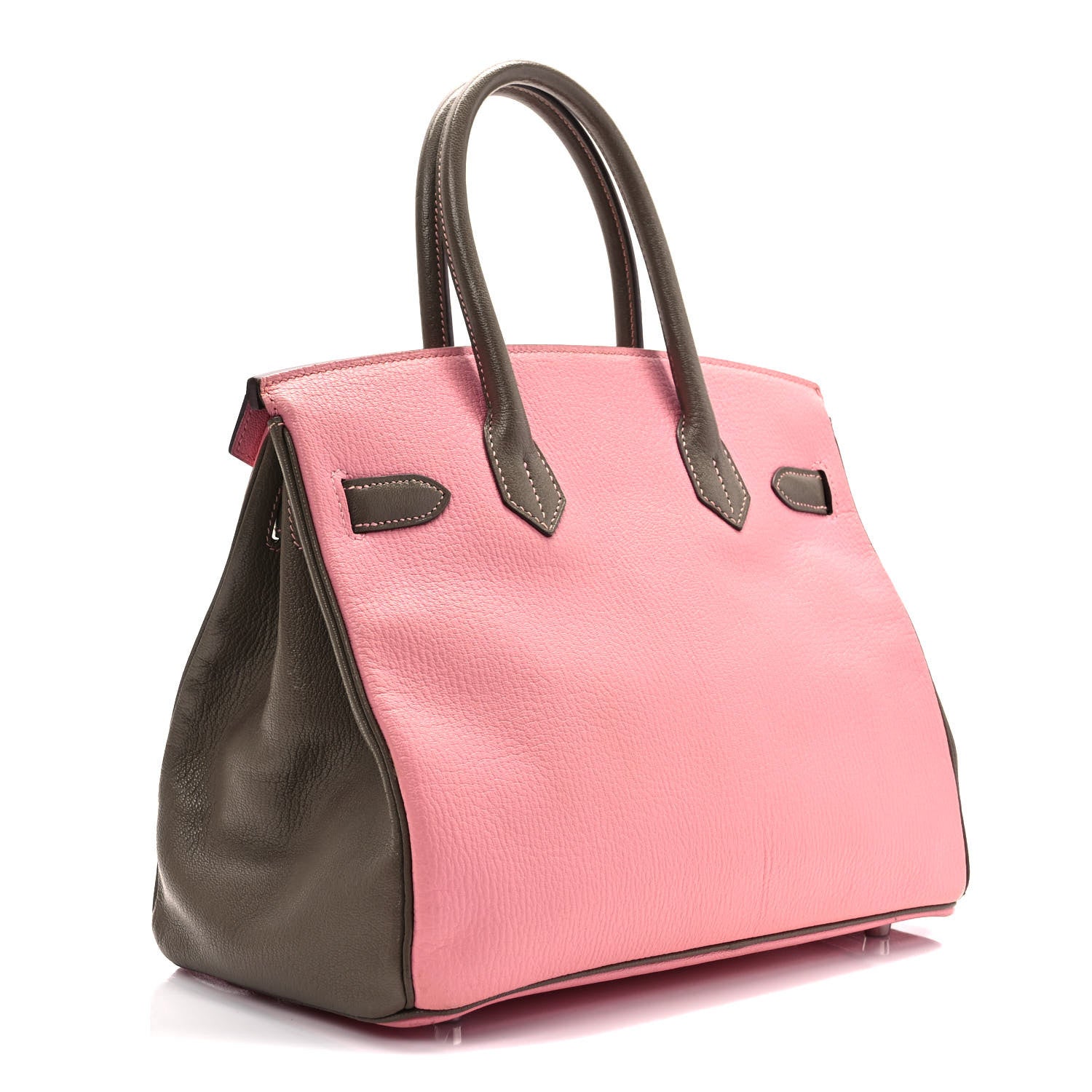 Hermes Chevre Mysore Horseshoe Birkin 30 Rose Confetti Etoupe 2 of 11