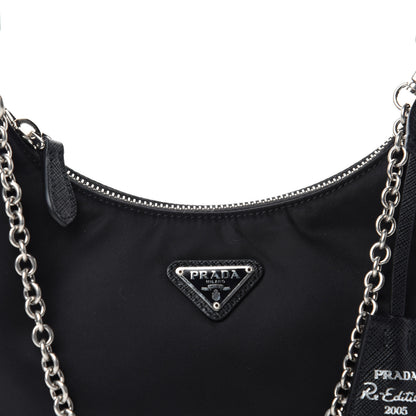 Prada Nylon Re-Edition 2005 Shoulder Bag Black 10 of 10