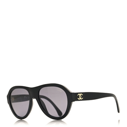 Chanel Acetate Strass Pilot Sunglasses 5467-B Black 1 of 7