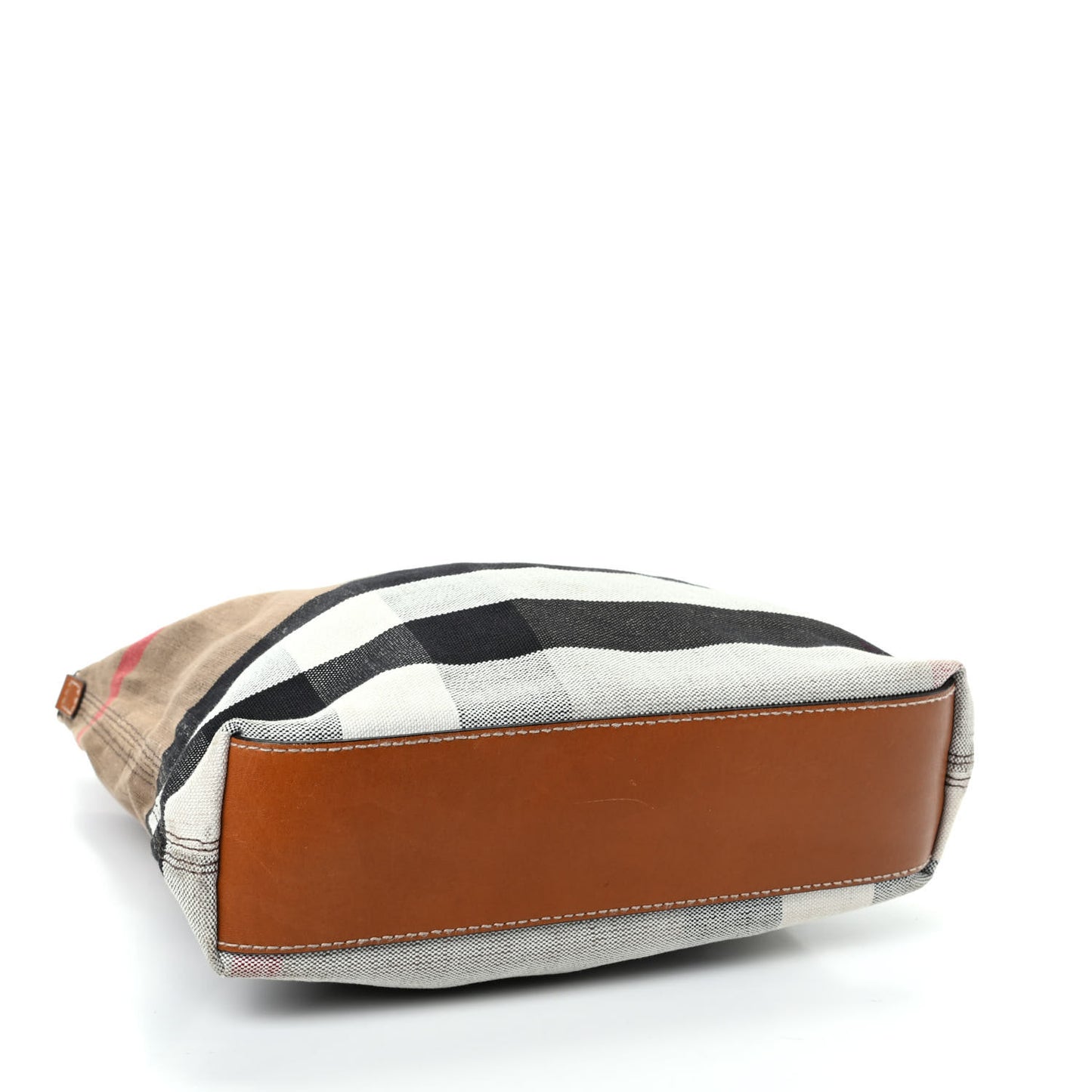 Canvas Mega Check Medium Tottenham Brit Tote Saddle Brown