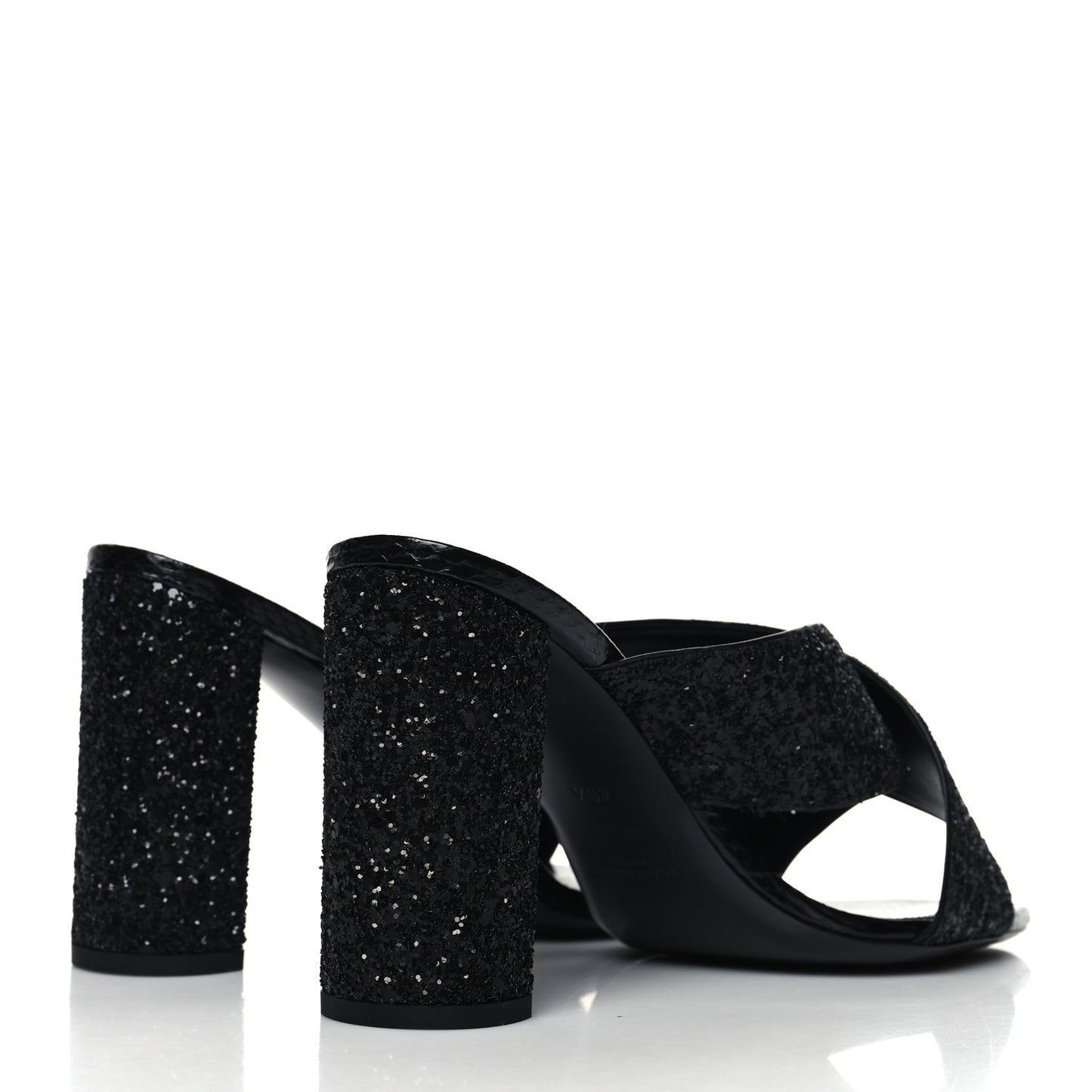 Glitter LouLou 70 Mule Sandals 40.5 Black