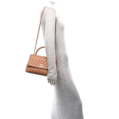 Chanel Caviar Quilted Small Coco Handle Flap Brown 2 of 10