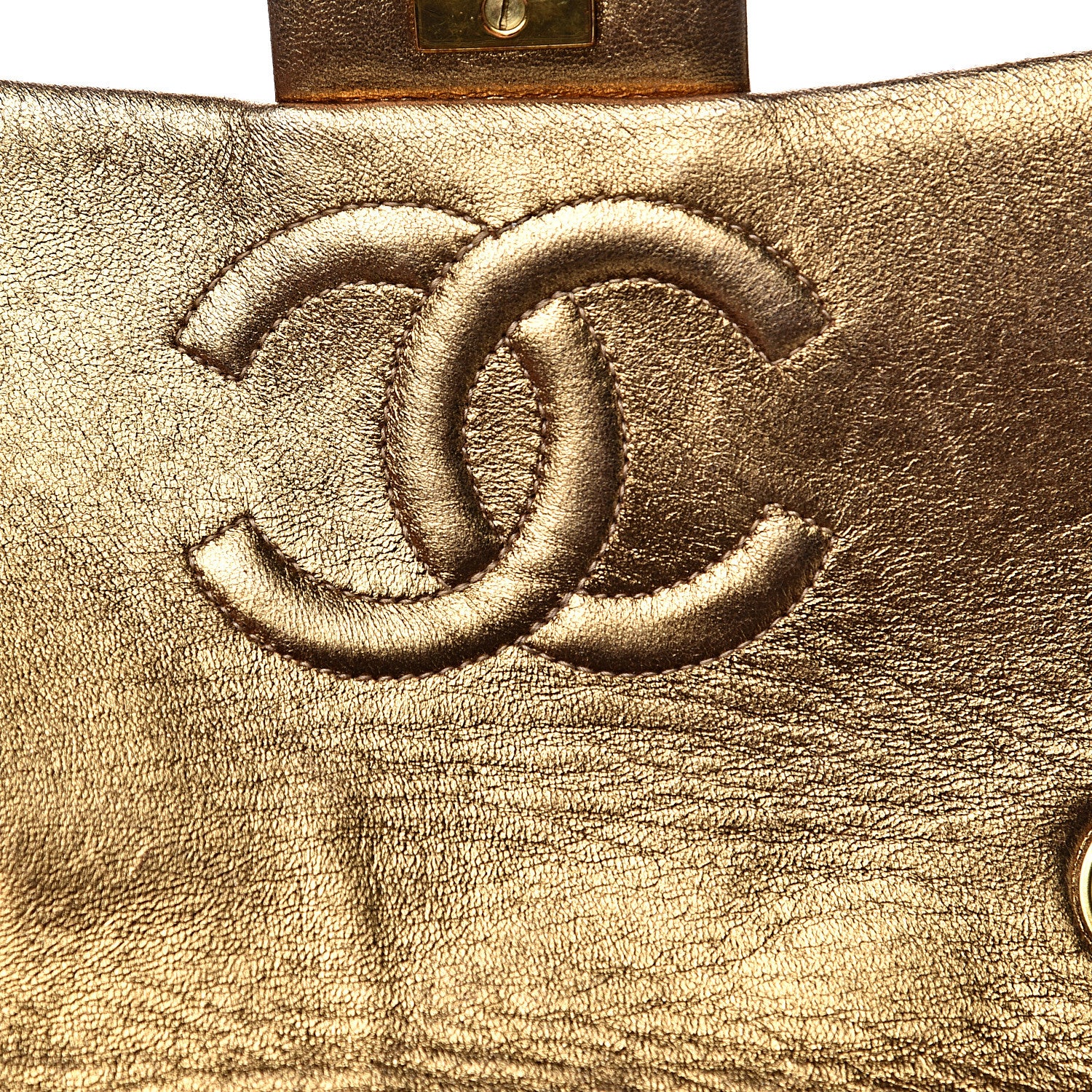 Chanel Metallic Lambskin Quilted Mini Square Flap Gold 11 of 19