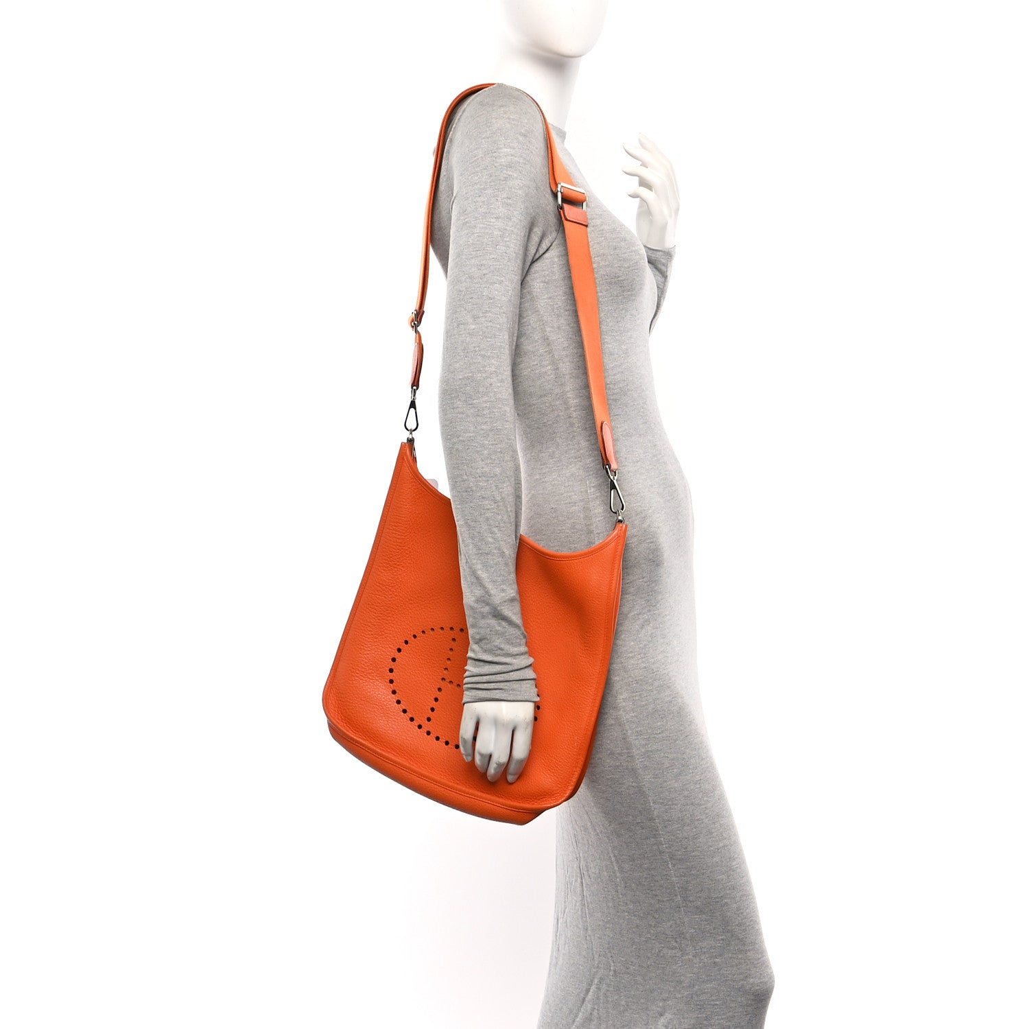 Hermes Taurillon Clemence Evelyne III GM Orange 2 of 10