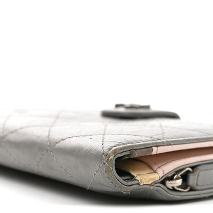 Chanel Metallic Aged Calfskin Quilted Palette Flap Wallet Silver 8 of 9