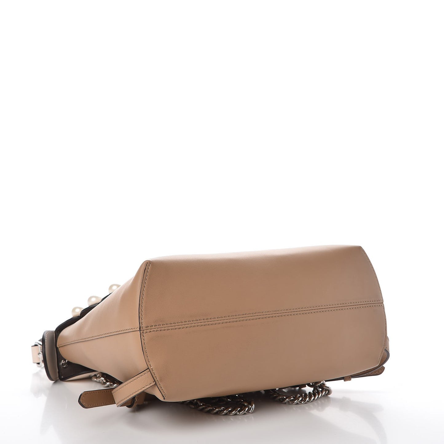 Vitello Century Pearl Bi-Color Scalloped Back to School Backpack Cuoio Camelia