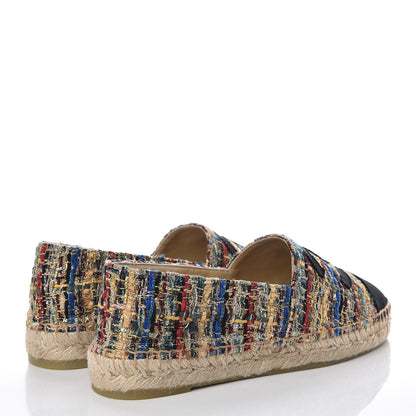 Chanel Tweed Grosgrain CC Espadrilles 38 Multicolor 4 of 10