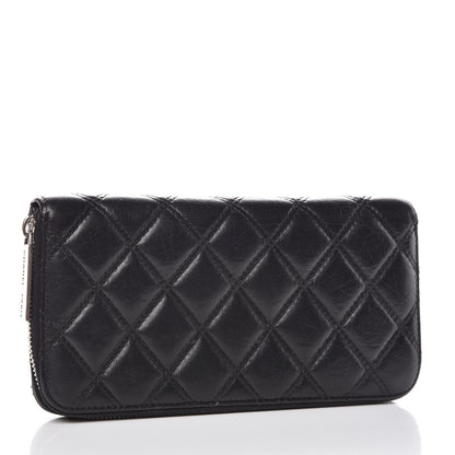 Chanel Aged Calfskin Quilted Paris New York PNY Wallet Black 3 of 11