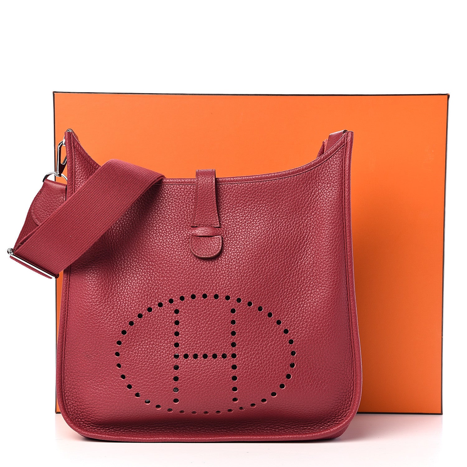 Hermes Taurillon Clemence Evelyne III GM Rubis 11 of 11
