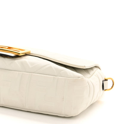 Fendi Nappa FF 1974 Embossed Baguette White 9 of 9