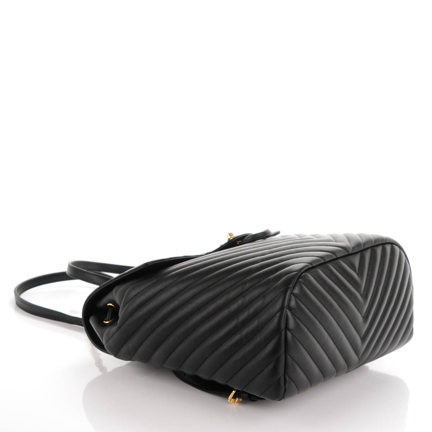 Calfskin Chevron Quilted Large Urban Spirit Backpack Black