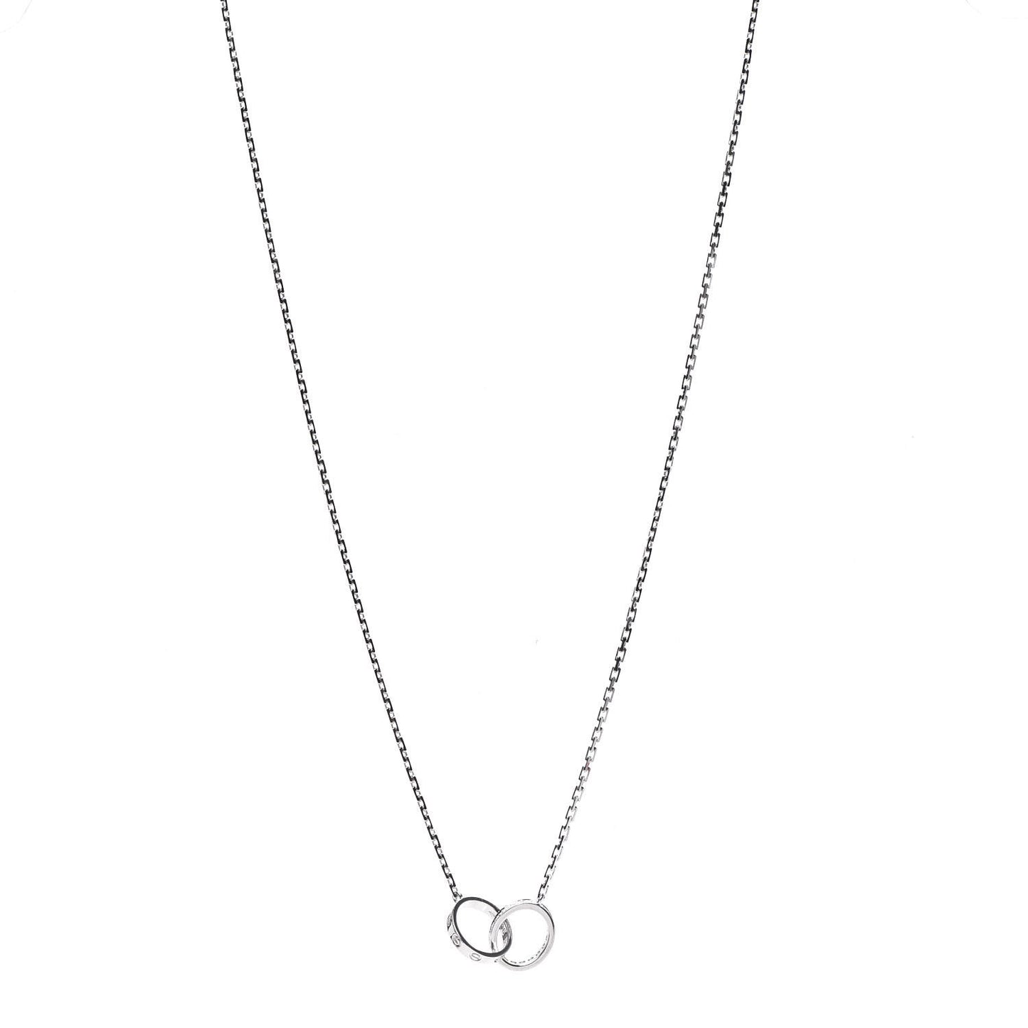 18K White Gold Diamond Interlocking LOVE Necklace