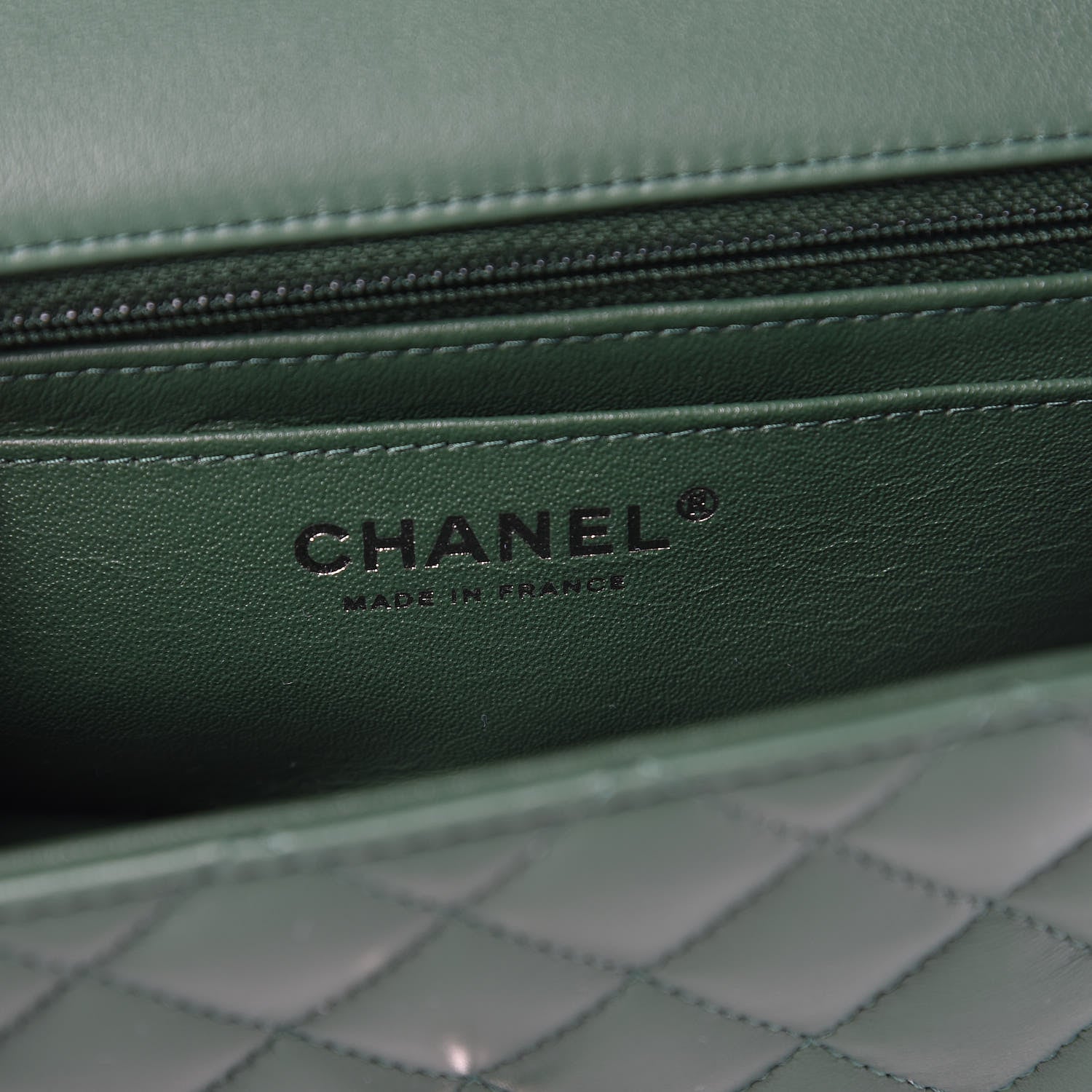 Chanel Lambskin Quilted Mini Rectangular Flap Green 6 of 10