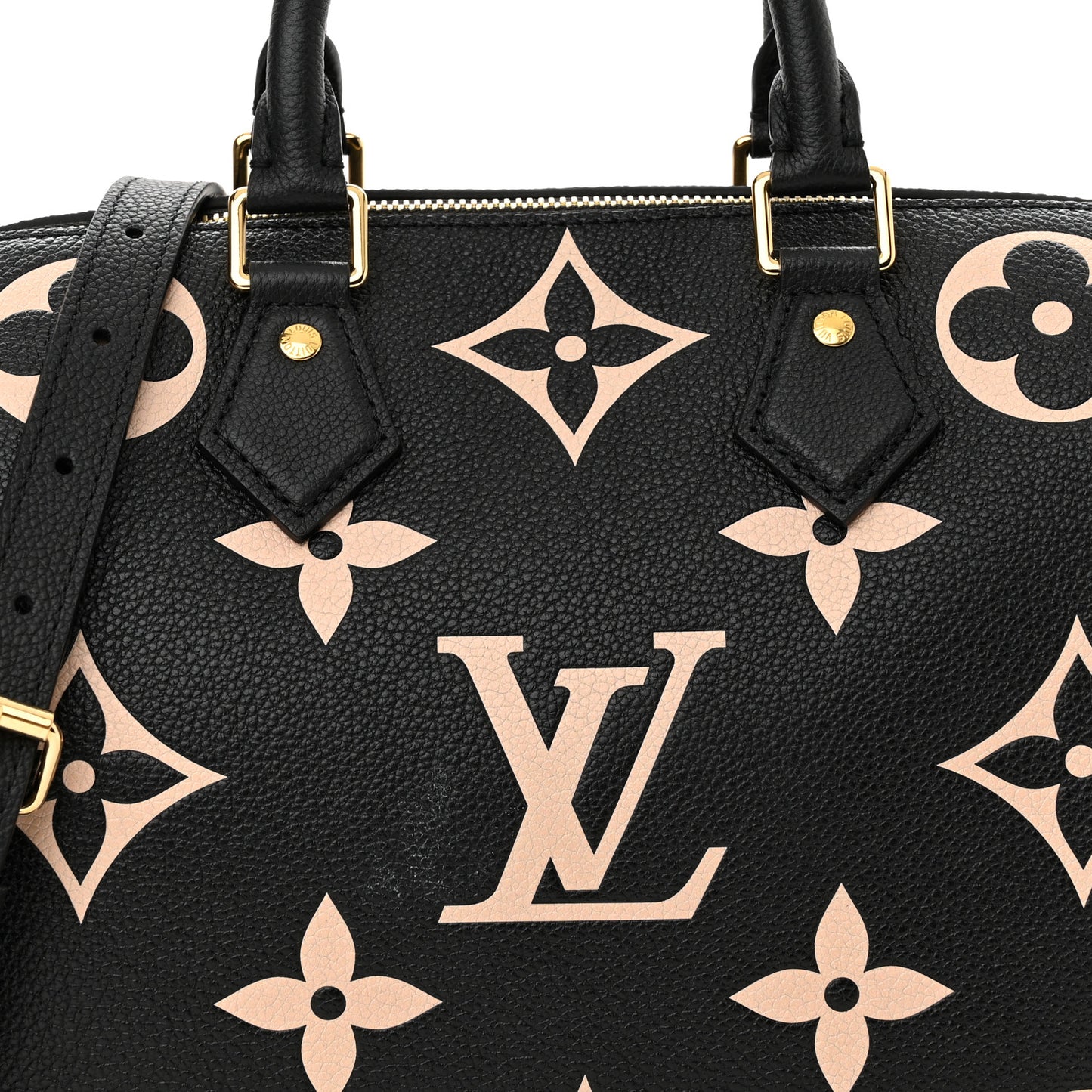 Empreinte Monogram Giant Speedy Bandouliere 25 Black Beige