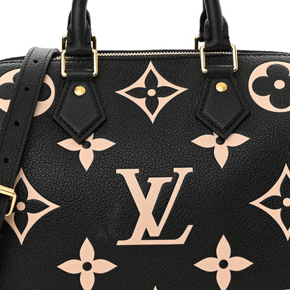 Louis Vuitton Empreinte Monogram Giant Speedy Bandouliere 25 Black Beige 7 of 11
