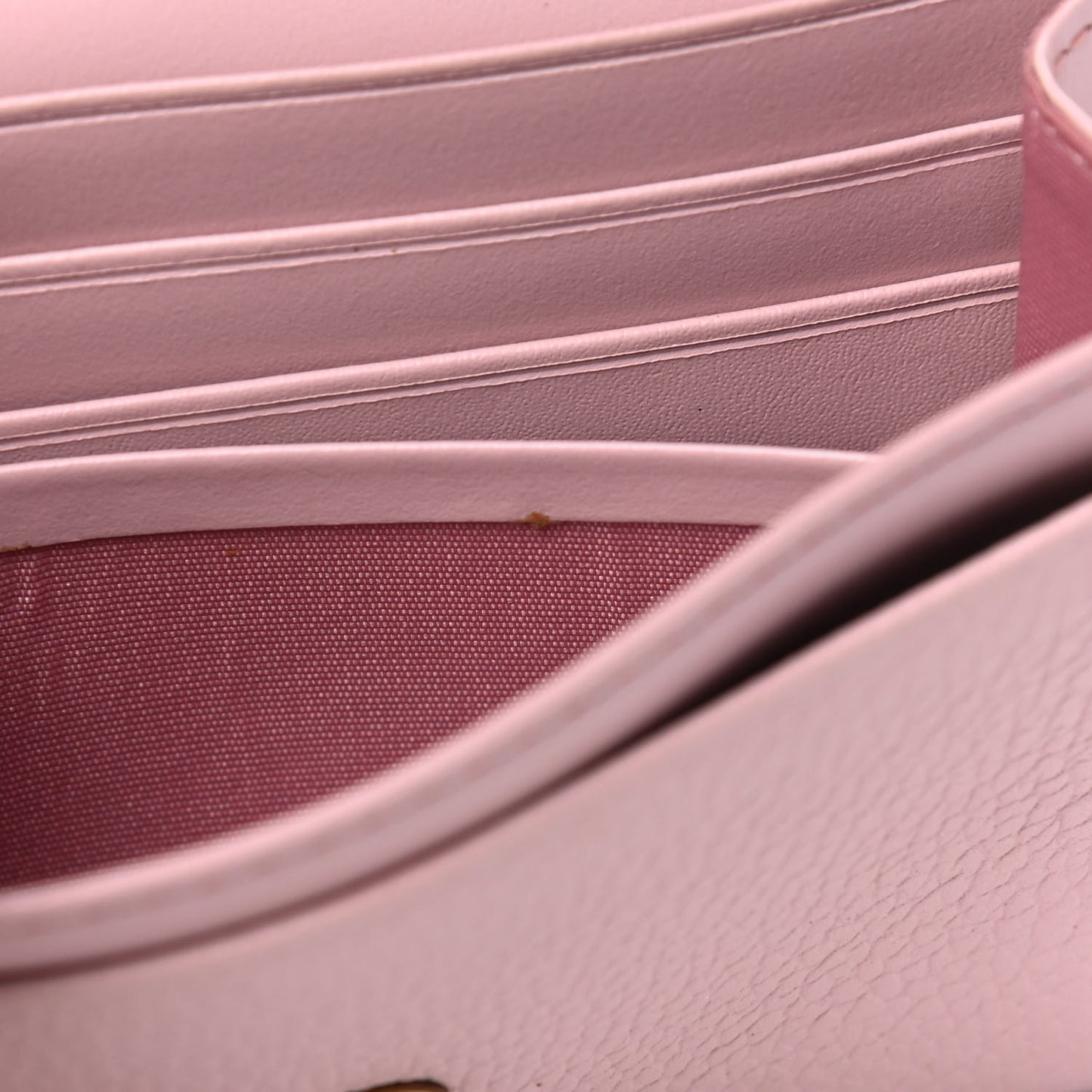 Grained Calfskin Wristlet Wallet Pink