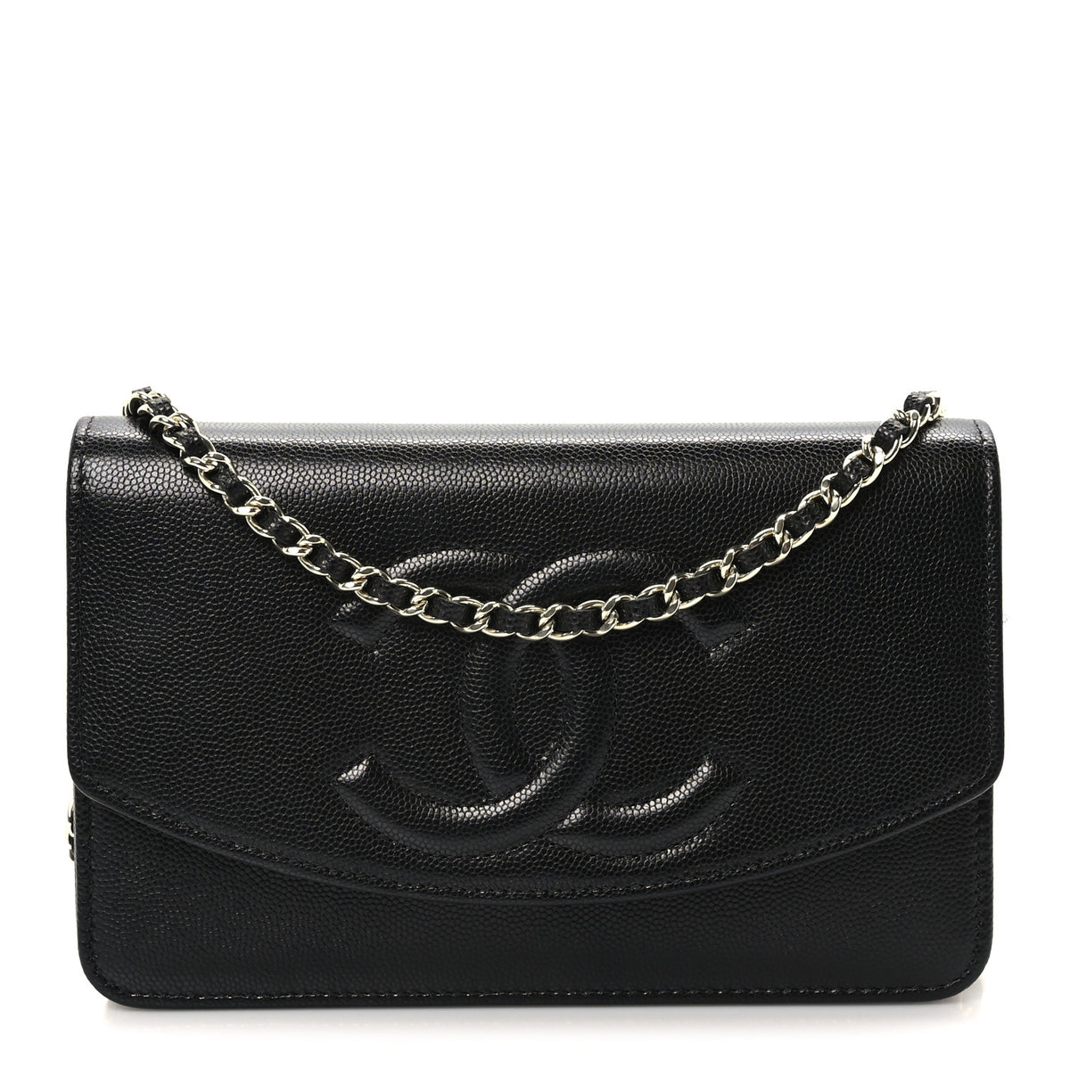 Chanel Caviar Timeless CC Wallet On Chain WOC Black 1 of 10